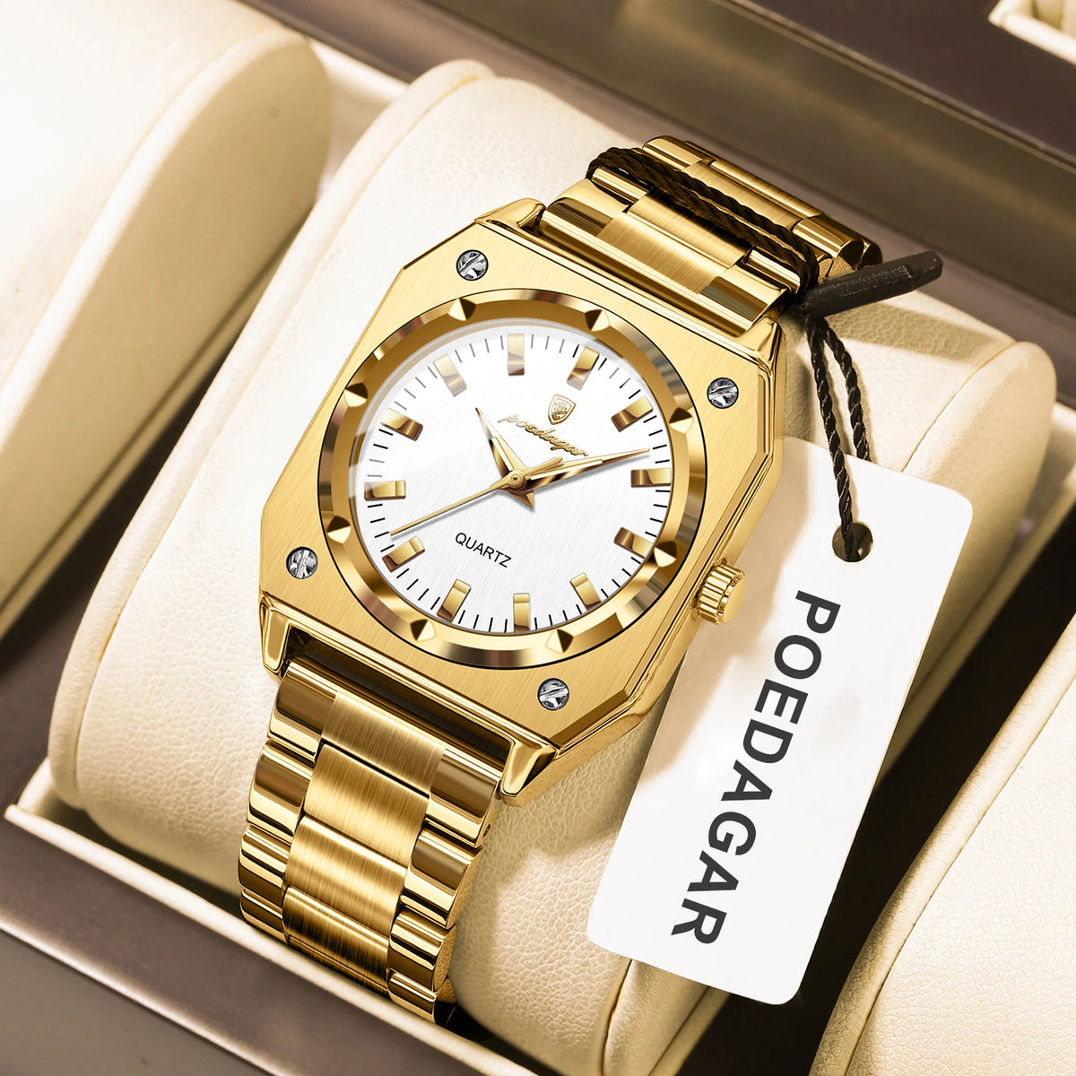 Poedagar 788 Women's Dress Watch Waterproof Luminous Luxury Chic Montre Wristwatch Stainless Steel Quartz Watch for Women