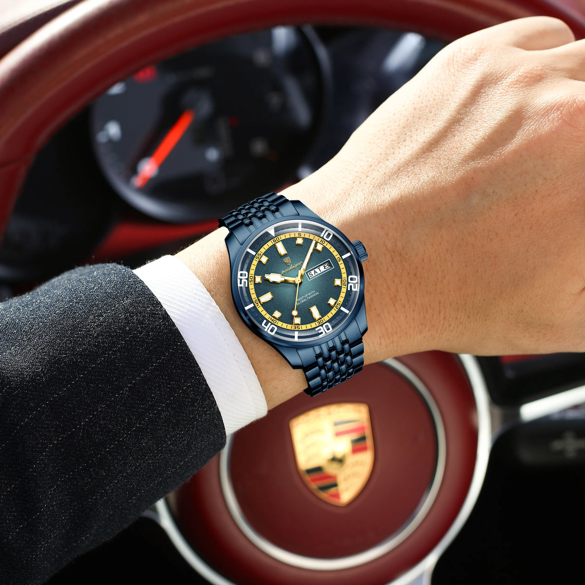 Poedagar 609 Men's Watch Stainless Steel Quartz Watches Montre Homme Date Luxury Fashion Waterproof Luminous Wristwatch for Men