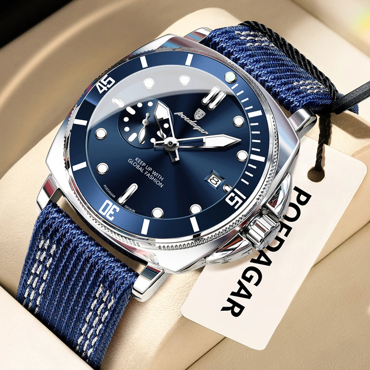 Poedagar Factory Wholesale Luxury Leather Men Wristwatch Waterproof Luminous Quartz Watch for Men