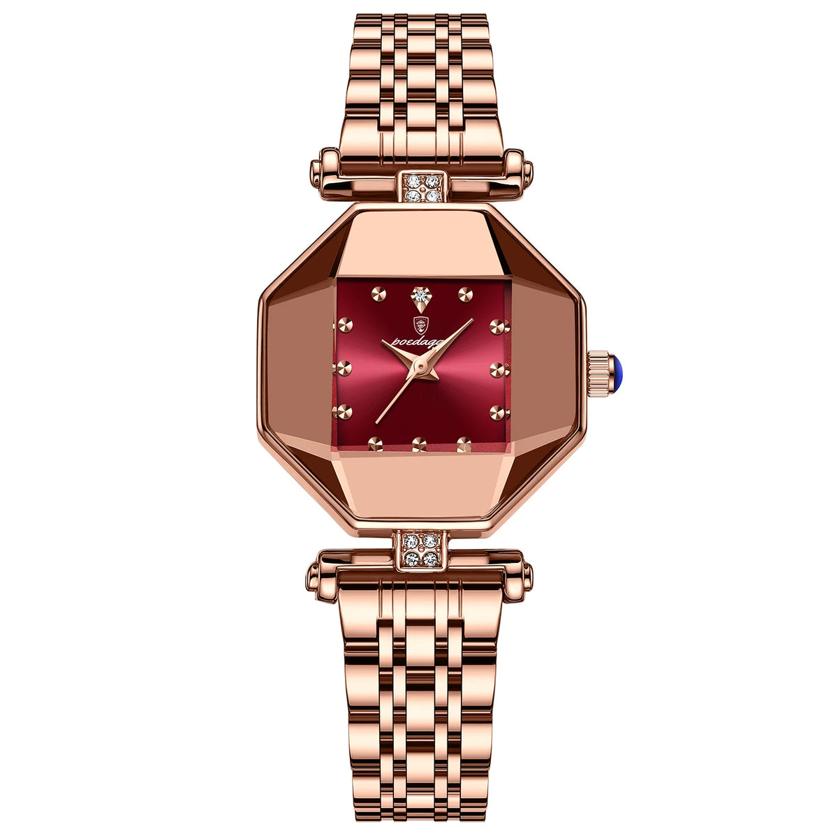 Poedagar Elegant Watches Women Wrist Diamond Quartz Watches Rose Gold Stainless Steel Ladies Watch Waterproof Factory Wholesale