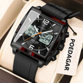 Poedagar E109 Men's Watch Dual Display Multifunctional Chronograph Silicone Strap Waterproof Luminous Alarm Quartz Watches