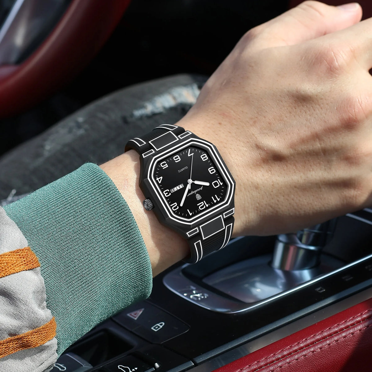 Poedagar 608 Mens Minimalist Watch Quartz Sport Daily Wear Luminous Waterproof Silicone Teenagers Anime Style Montre Homme