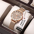 Poedagar Diamond Ladies Watches Stainless Steel Mesh Luxury Watch Bands Waterproof Calendar Quartz Watches for Women