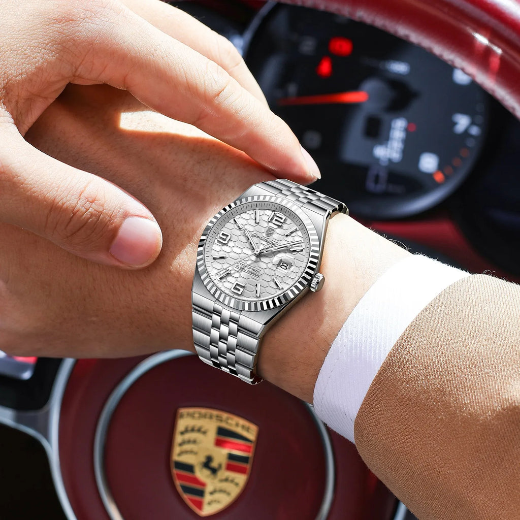Poedagar 839 Luxury Men Watch Business Honeycomb Dial Luminous Date Waterproof Quartz Wristwatch Factory Direct Relojes Hombre