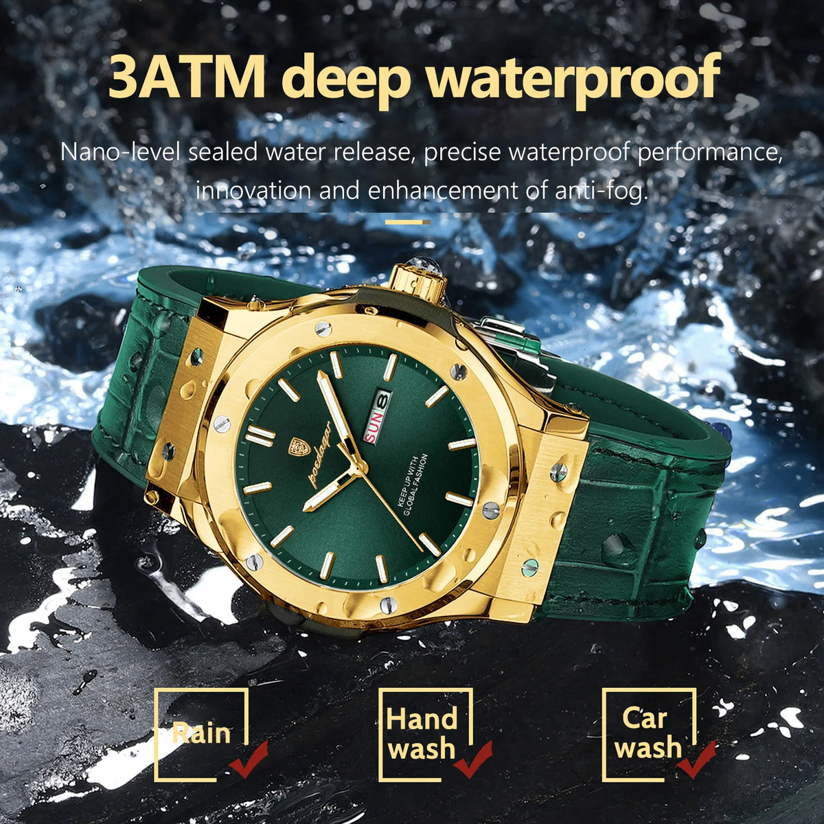 Poedagar 952 Luxury Men's Watches Silicone Strap Waterproof Quartz Wristwatch Montre Luminous Date Week Sports Watch for Men