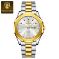 Poedagar 875 Luxury Mens Watch All Gold Octagonal Case Stainless Steel Quartz Watch Reloj Luminous Waterproof Wristwatch for Men