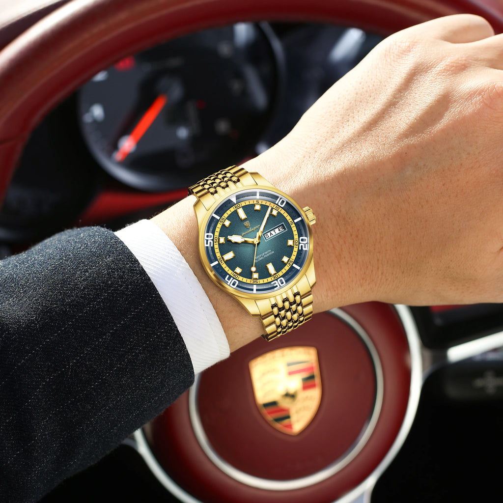 Poedagar 609 Men's Luxury Watches High Quality Stainless Steel Quartz Watches Montre Luminous Waterproof Date Wristwatch for Men