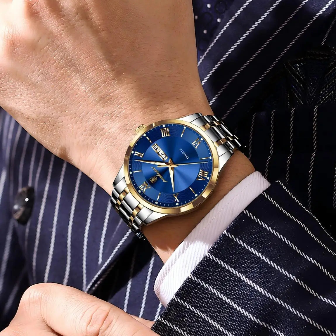 Poedagar 978 Luxury Men Watch Stainless Steel Luminous Date Business Waterproof Relojes Montre Quartz Wristwatch Wholesale Price