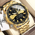 Poedagar E122 Men's Multifunctionality Chronograph Quartz Watch Stainless Steel Bracelet Alloy Case 3BAR Water Resistant
