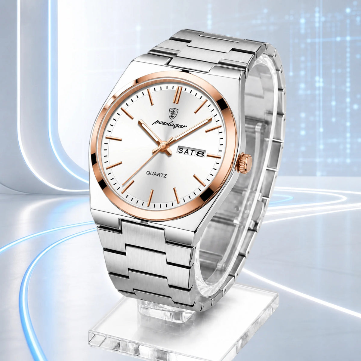 Poedagar 930 Luxury Mens Watch Hot Sale Stainless Steel Bracelet Quartz Watches Reloj Hombre Waterproof Luminous Watch for Men