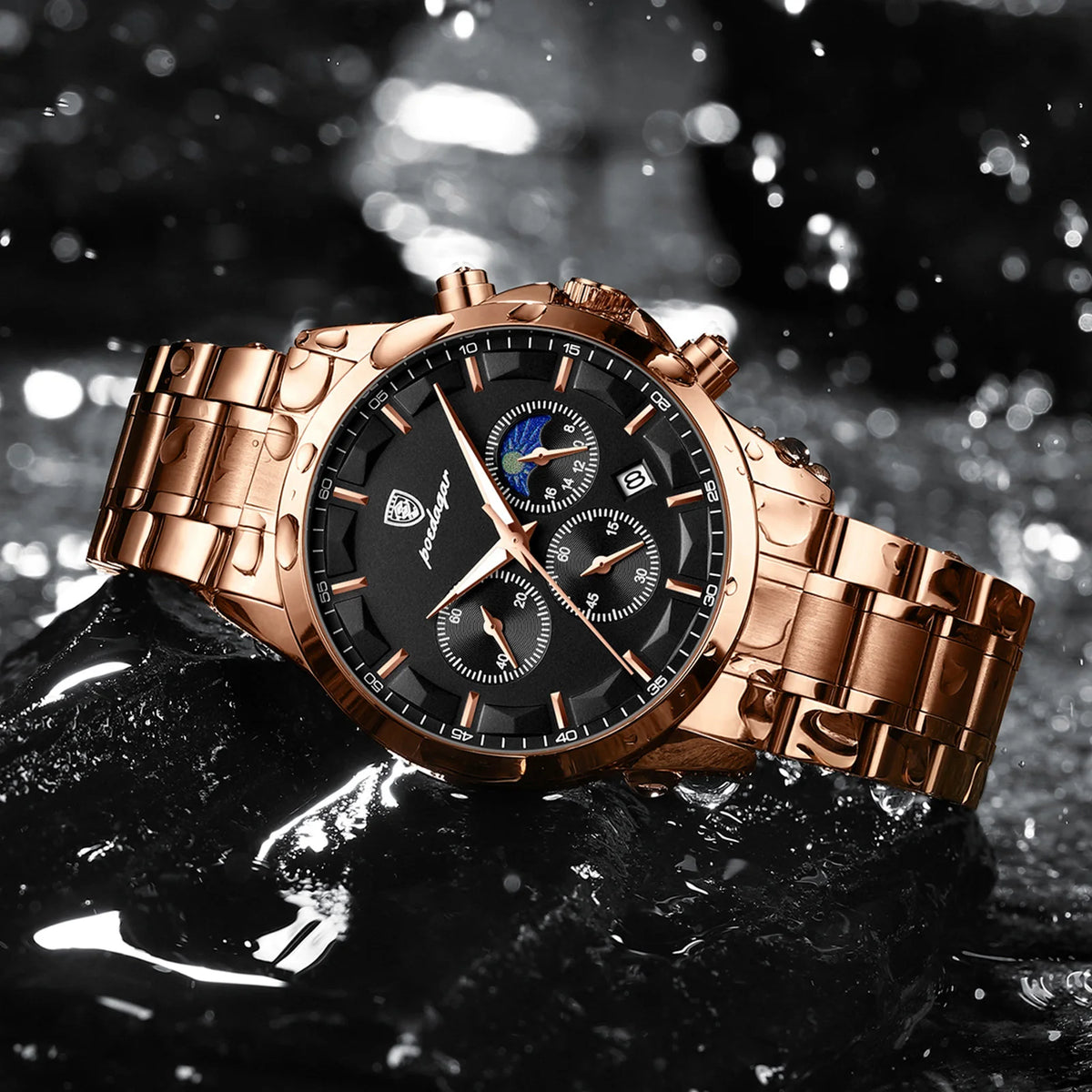 Poedagar 928 Luxury Men's Watch Wholesale Chronograph Stainless Steel Quartz Watch for Men Luminous Waterproof Montre Reloj