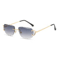 Polygon Rimless Sunglasses with UV400 Protection for Men and Women