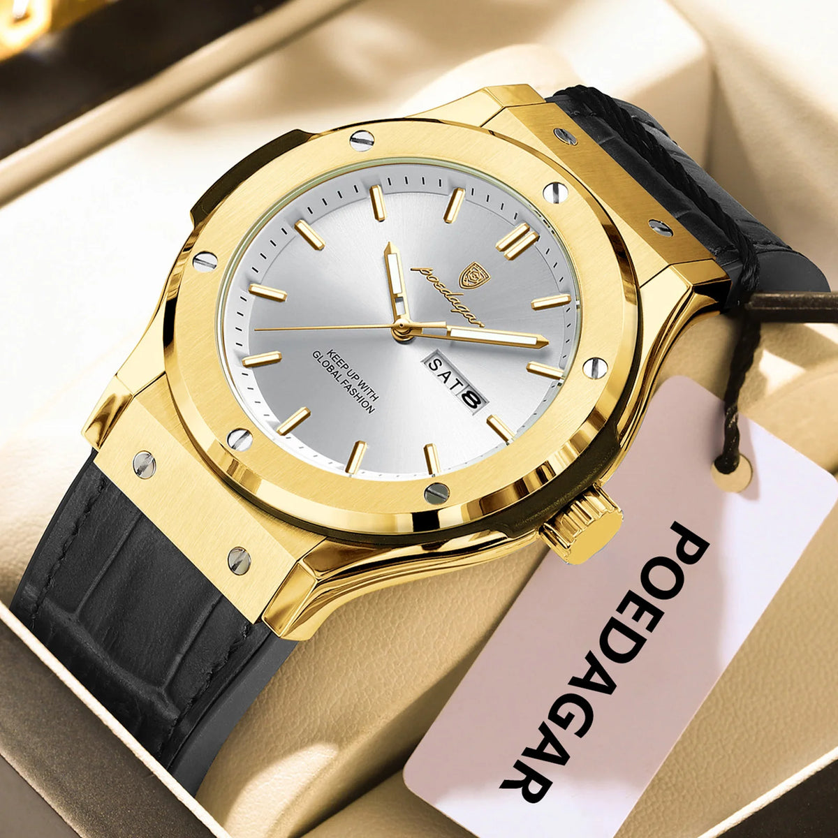 Poedagar 952 Luxury Men's Watches Silicone Strap Waterproof Quartz Wristwatch Montre Luminous Date Week Sports Watch for Men