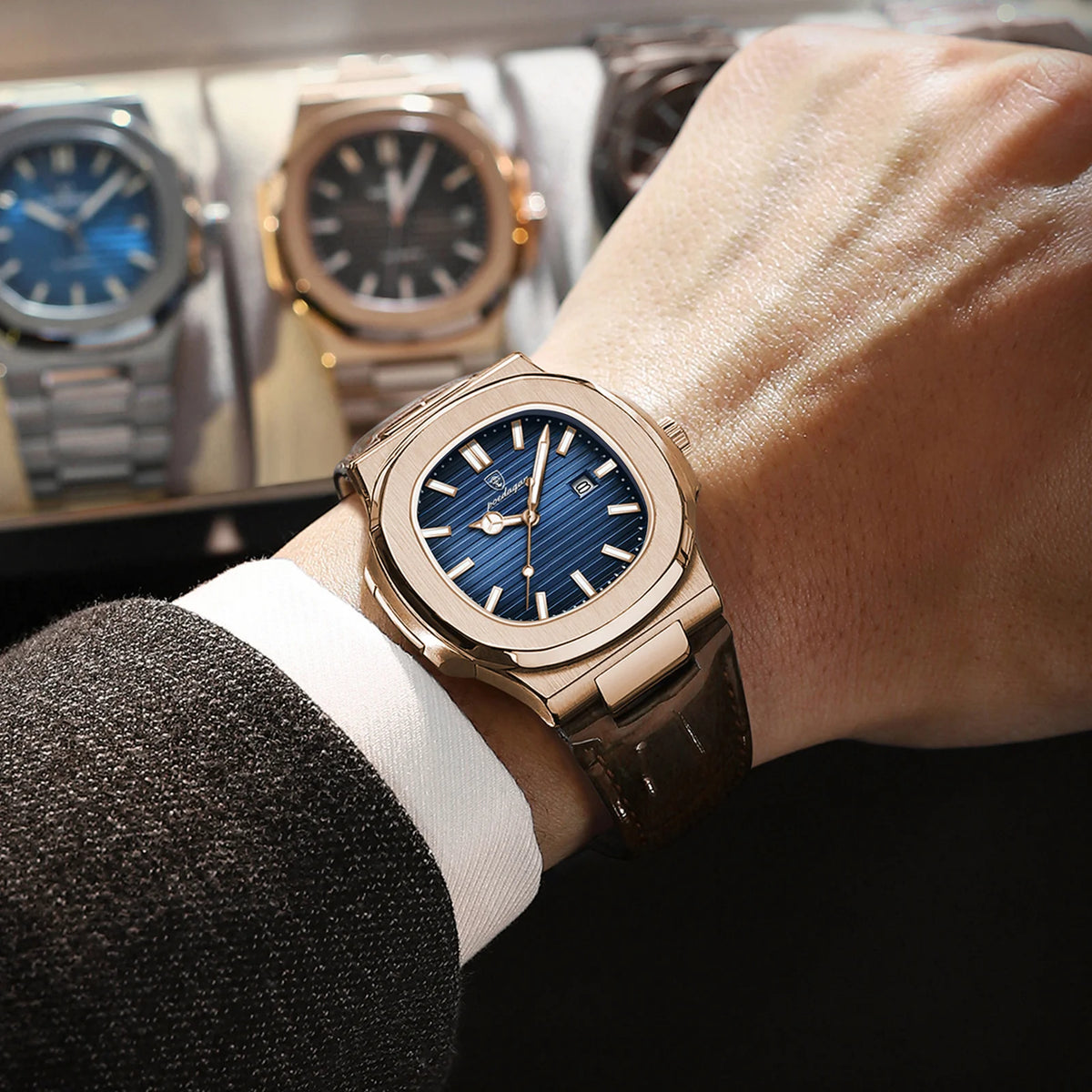 Poedagar New Fashion Sport Montre Homme Luxury Leather Waterproof Mens Watches Luminous Date Quartz Watches for Men