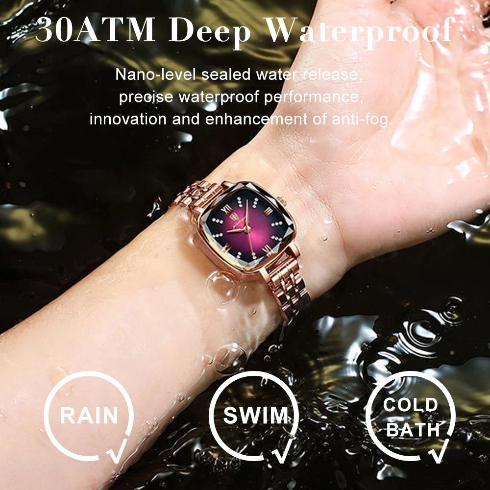 Poedagar Fashion Luxury Diamond Lady Watch Popular Stainless Steel Quartz Watches Top Brand Waterproof Watch Women