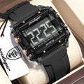 Poedagar E123 Trendy Mens Watch Original Digital LED Display 50M Waterproof Multifunction Electronic Sports WristWatch Reloj
