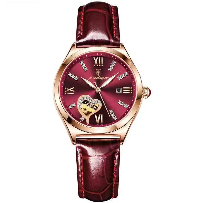 Poedagar New Trendy Watch Women With Diamond Quartz Watches Waterproof Luminous LadiesWristwatch Leather Watch for Women