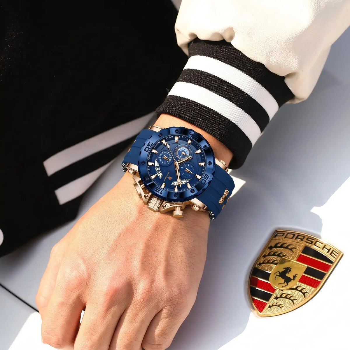 Poedagar 892 Luxury Men's Watches Silicone Strap Quartz Wristwatch Montre Homme Luminous Waterproof Casual Sports Watch for Men