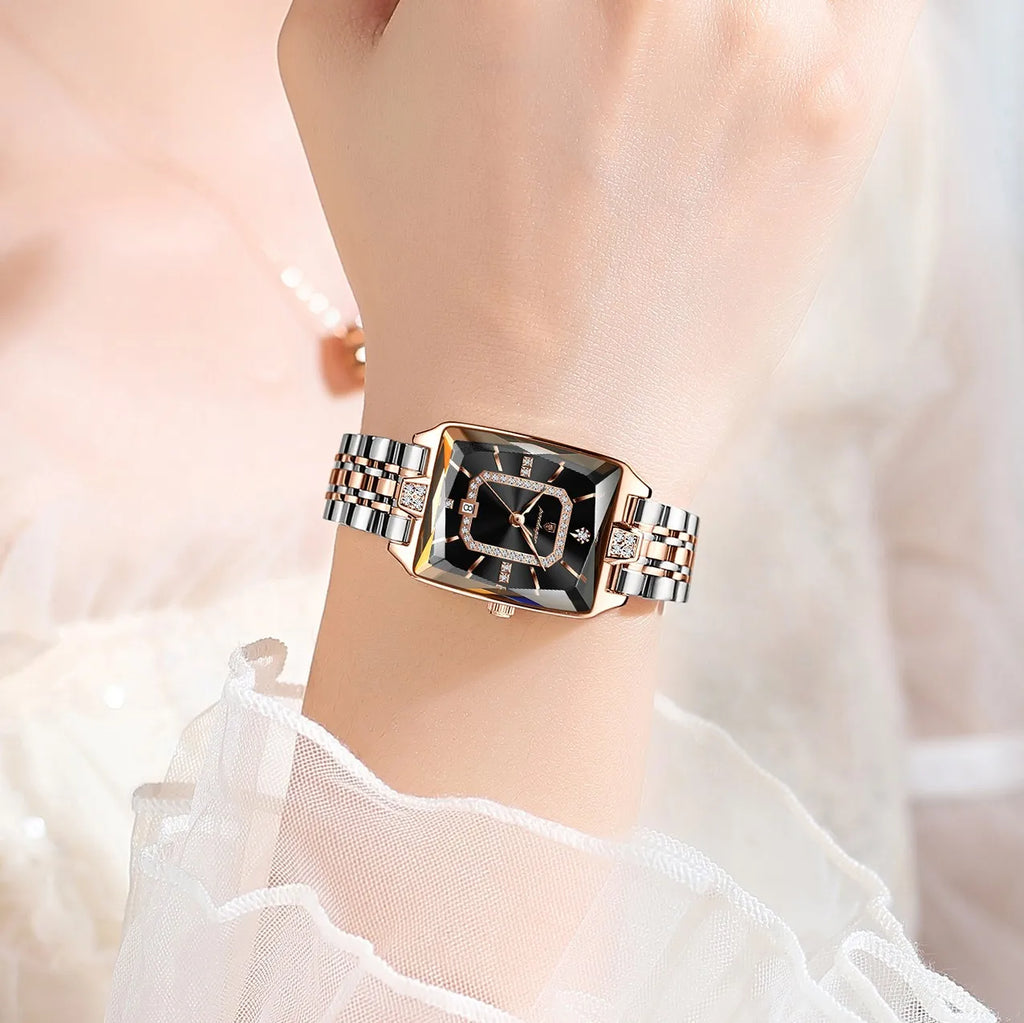 Poedagar 785 Elegant Womens Watches Waterproof Date Reloj Mujer Ladies Watch Stainless Steel Business Quartz Watch for Women