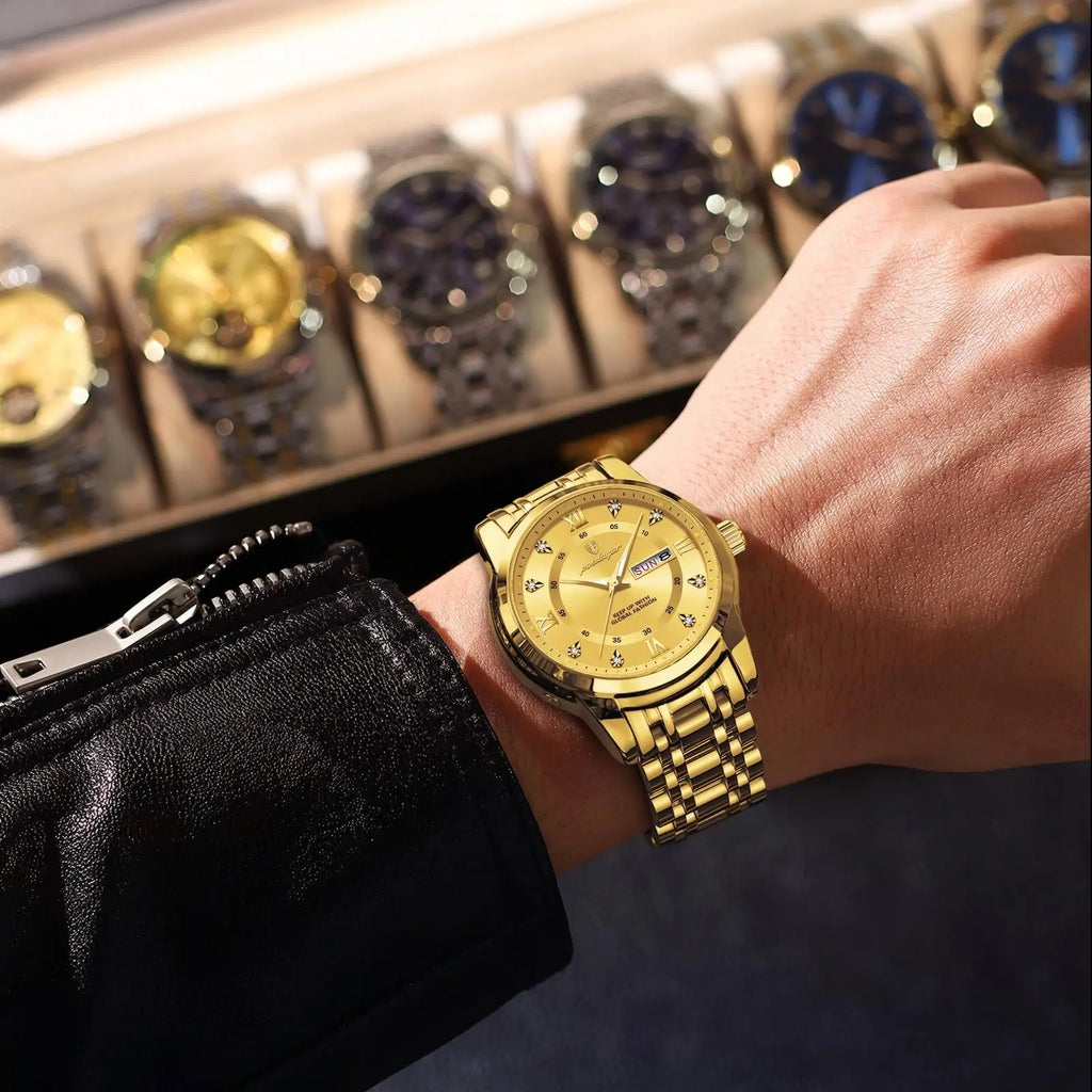 Poedagar 936 Men's Luxury Watch High Quality Stainless Steel Waterproof Luminous Montre Homme Quartz Watches for Men