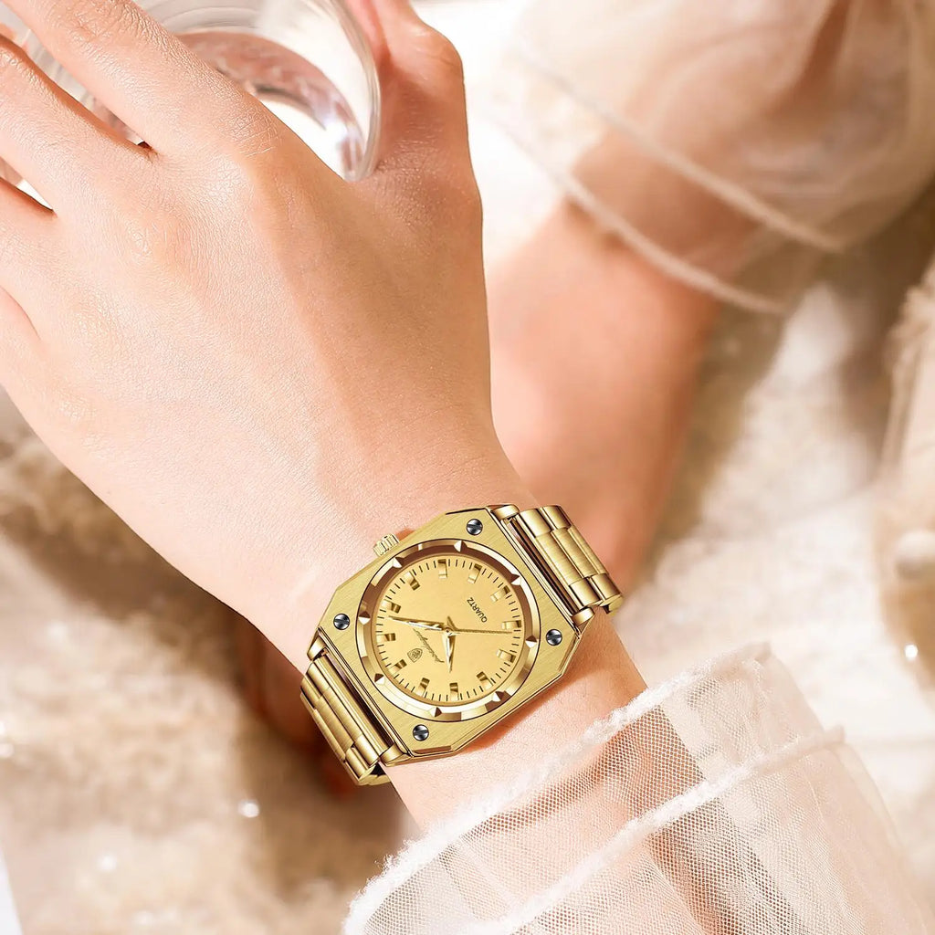 Poedagar 788 Gold Luxury Women Watch Waterproof Luminous Stainless Steel Women's Quartz Watches