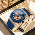 Poedagar 893 New Silicone Strap Mens Watches Waterproof Luminous Chronograph Quartz Watches for Men