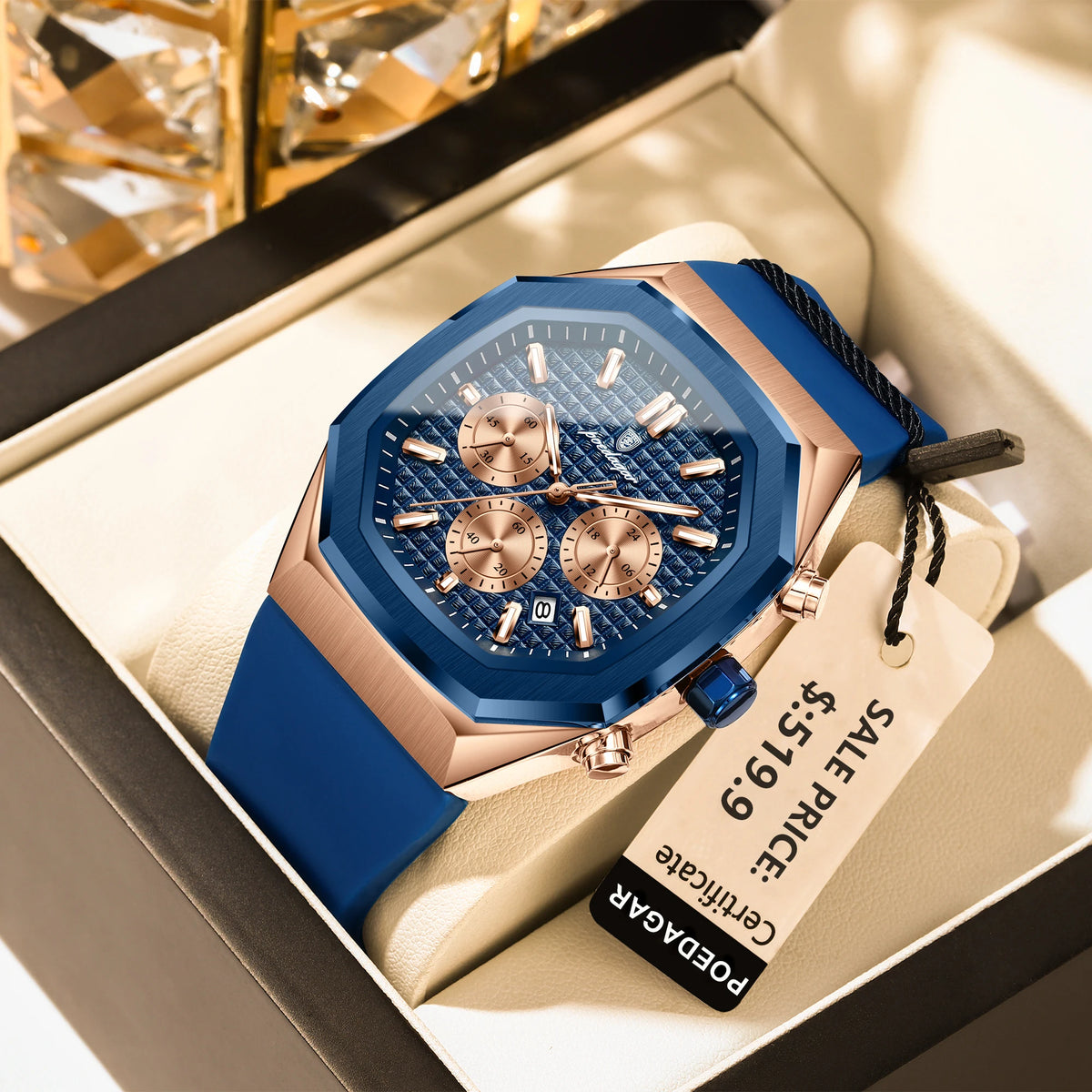 Poedagar 893 New Silicone Strap Mens Watches Waterproof Luminous Chronograph Quartz Watches for Men