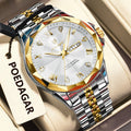 Poedagar 698 Mens Watch Luxury Waterproof Luminous Business Quartz Montre Homme Stainless Steel Calendar Reloj Watch for Men