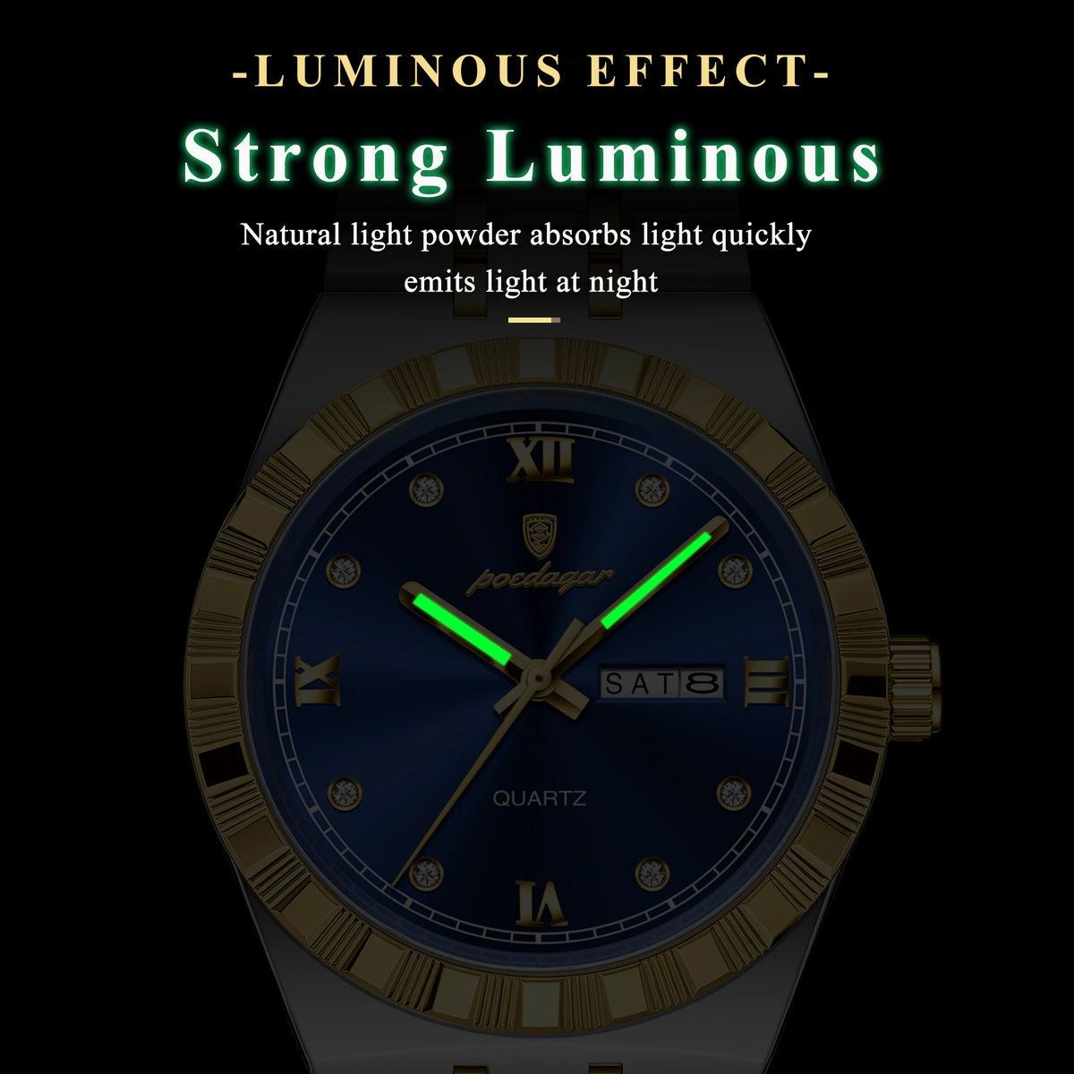 Poedagar 872 Luxury Men Wristwatch Quartz Date Watch for Men Waterproof Luminous Stainless Steel Reloj Mens Watches Montre Homme