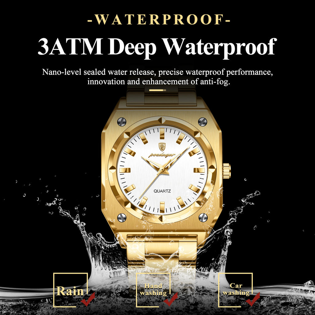 Poedagar 788 Luxury Women's Watch Waterproof Luminous Wristwatch Reloj Gold Stainless Steel Bracelet Quartz Watch for Women