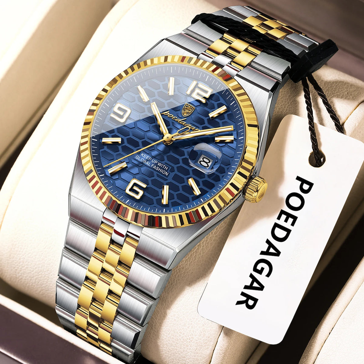 Poedagar High Quality Stainless Steel Quartz Watch Luxury Waterproof Luminous Lady's Wristwatch