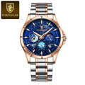 Poedagar Fashion Star Dial Watch for Men Luxury Stainless Steel Watch Wrist Waterproof Luminous Date Quartz Watches