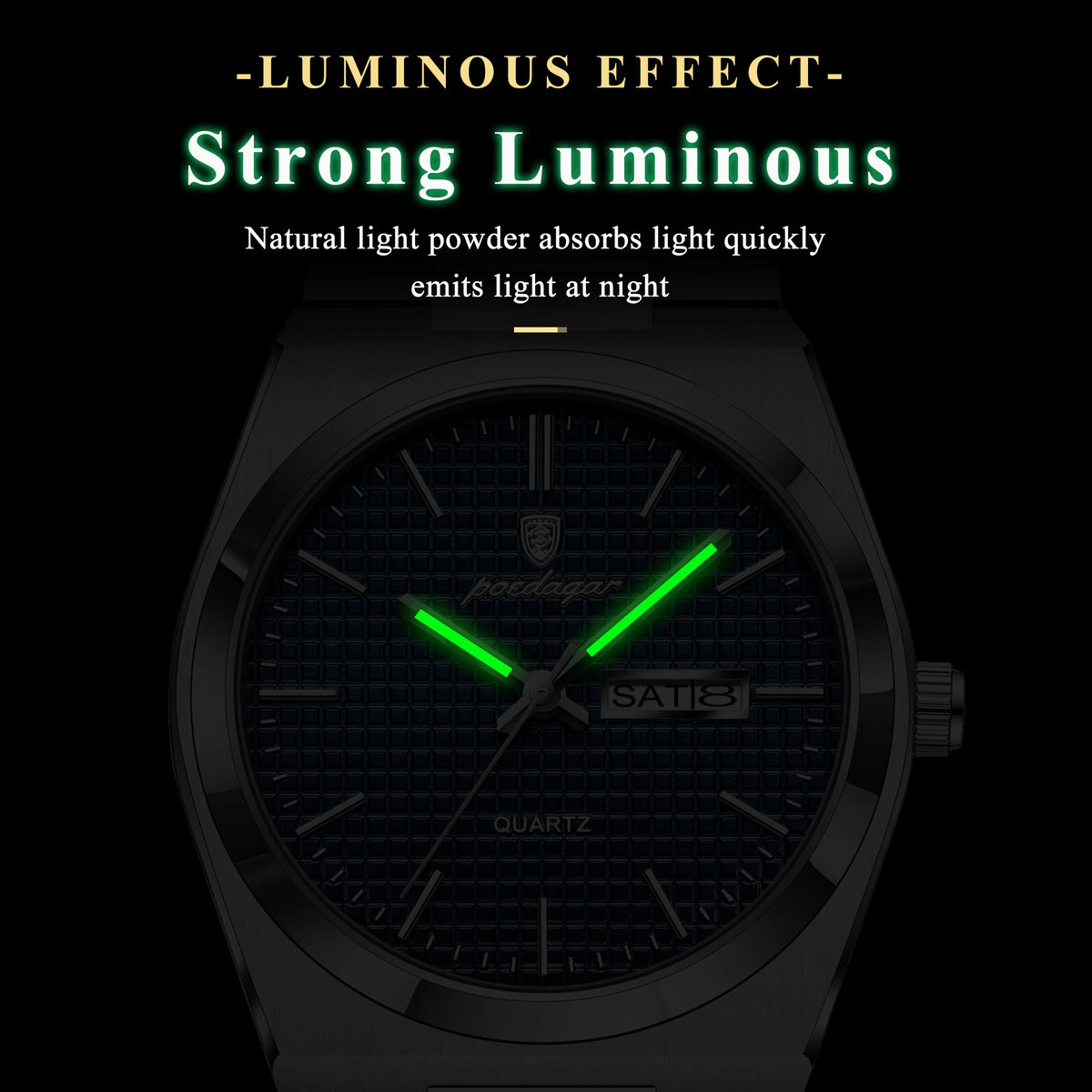 Poedagar Fashion Luxury Watch Waterproof Luminous Men Quartz Watches Stainless Steel Watch for Men