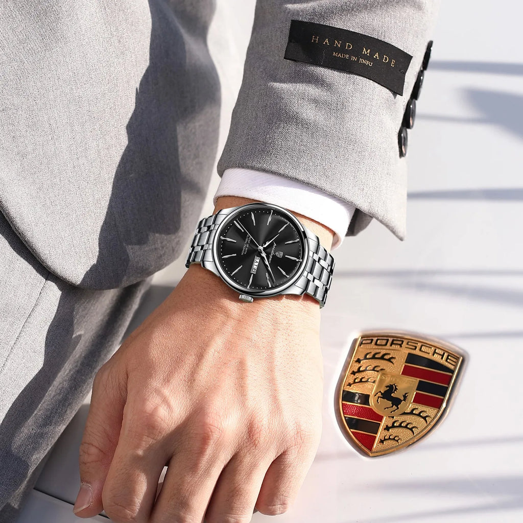 Poedagar 843 Men's Watch Factory Direct Wholesale Ready to Ship Luxury Business Casual Waterproof Calendar Quartz Wristwatch