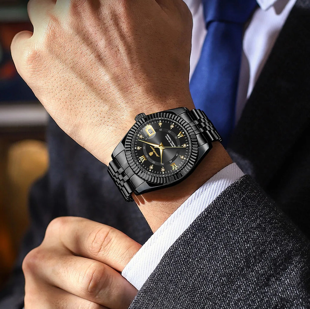 Poedagar 910 Luxury Mens Watch Casual Waterproof Luminous Date Montre Homme Stainless Steel Business Quartz Watch for Men
