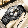 Poedagar 970 Luxury Mens Watch Waterproof Luminous Quartz Watches Montre Homme Relogio Chronograph Stainless Steel Watch for Men