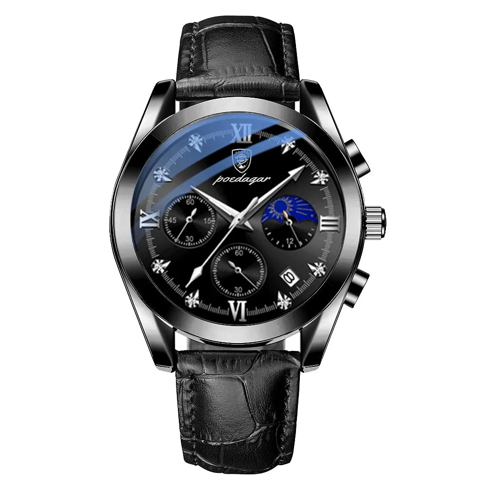 Poedagar New Fashion Men Watch Luminous Waterproof Quartz Watches Luxury Stainless Steel Man Wrist with Date Watch for Men