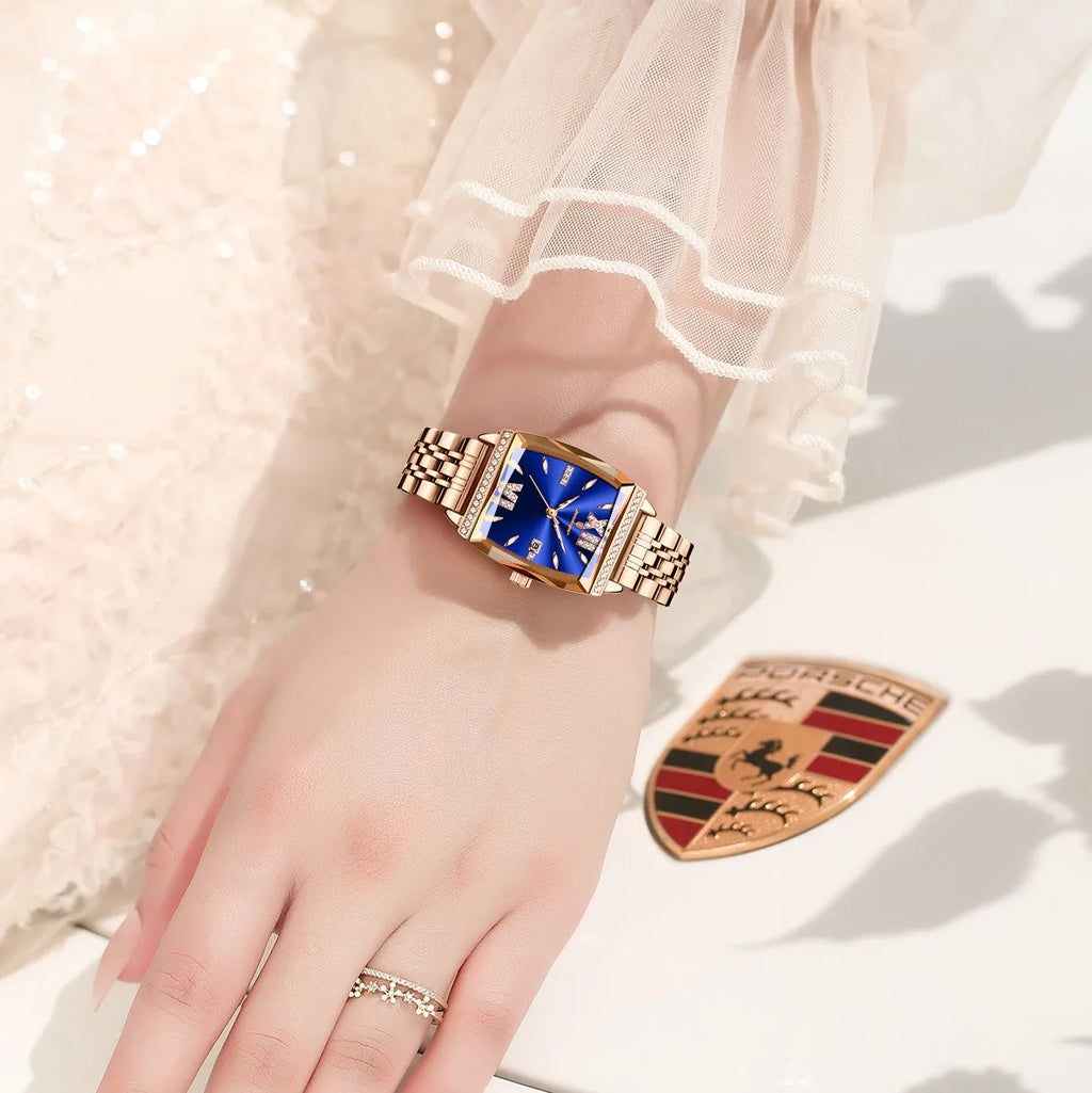 Poedagar 795 Luxury Women Watches Stainless Steel Reloj Mujer Diamond Gift for Girl Waterproof Luminous Quartz Watch for Women