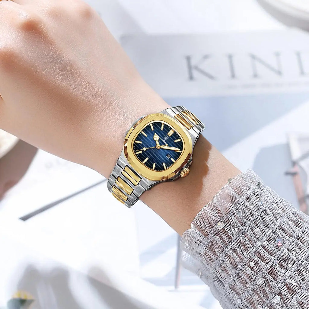Poedagar Luxury Square Ladies Watch Waterproof Luminous Women Watch Stainless Steel Quartz Watch for Women