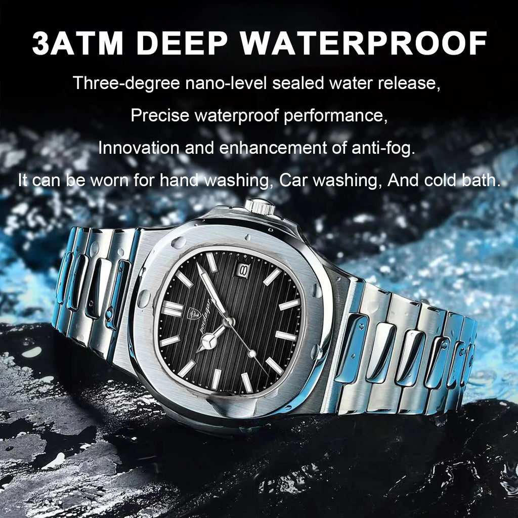 Poedagar 613 Men's Watch Hot Sale Montre Homme Business Quartz Watches Luxury Stainless Steel Waterproof Luminous Watch for Men