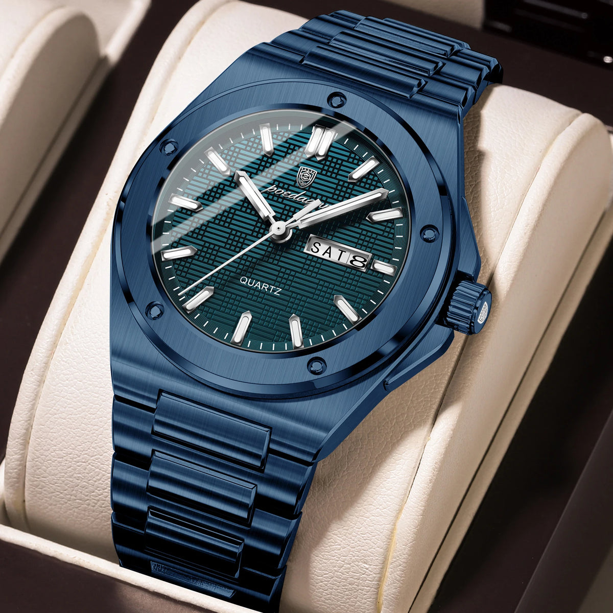 Poedagar 696 Factory Wholesale Original Luxury Stainless Steel Band Watch for Man Luminous Waterproof Date Wrist Watches