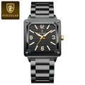Poedagar 870 Business Luxury Square Quartz Men Watch Waterproof Luminous Stainless Steel Watch for Men
