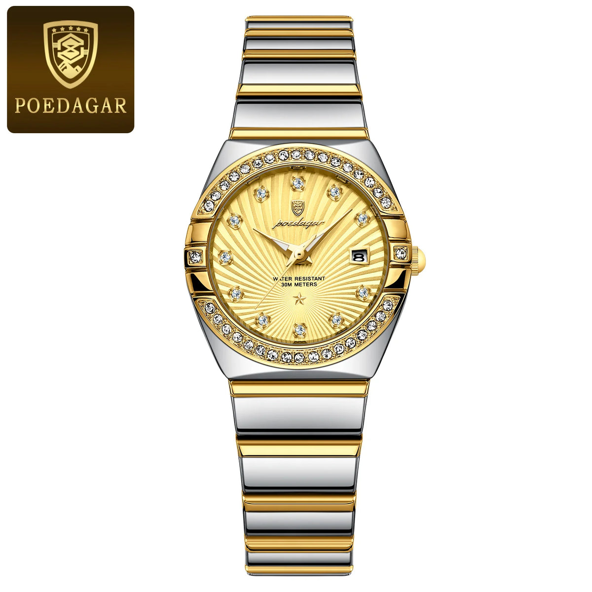 Poedagar Hot Luxury Women Rose Gold Watch Fashion Luminous Waterproof Quartz Watches Diamond Wristwatch Elegant Female Watches