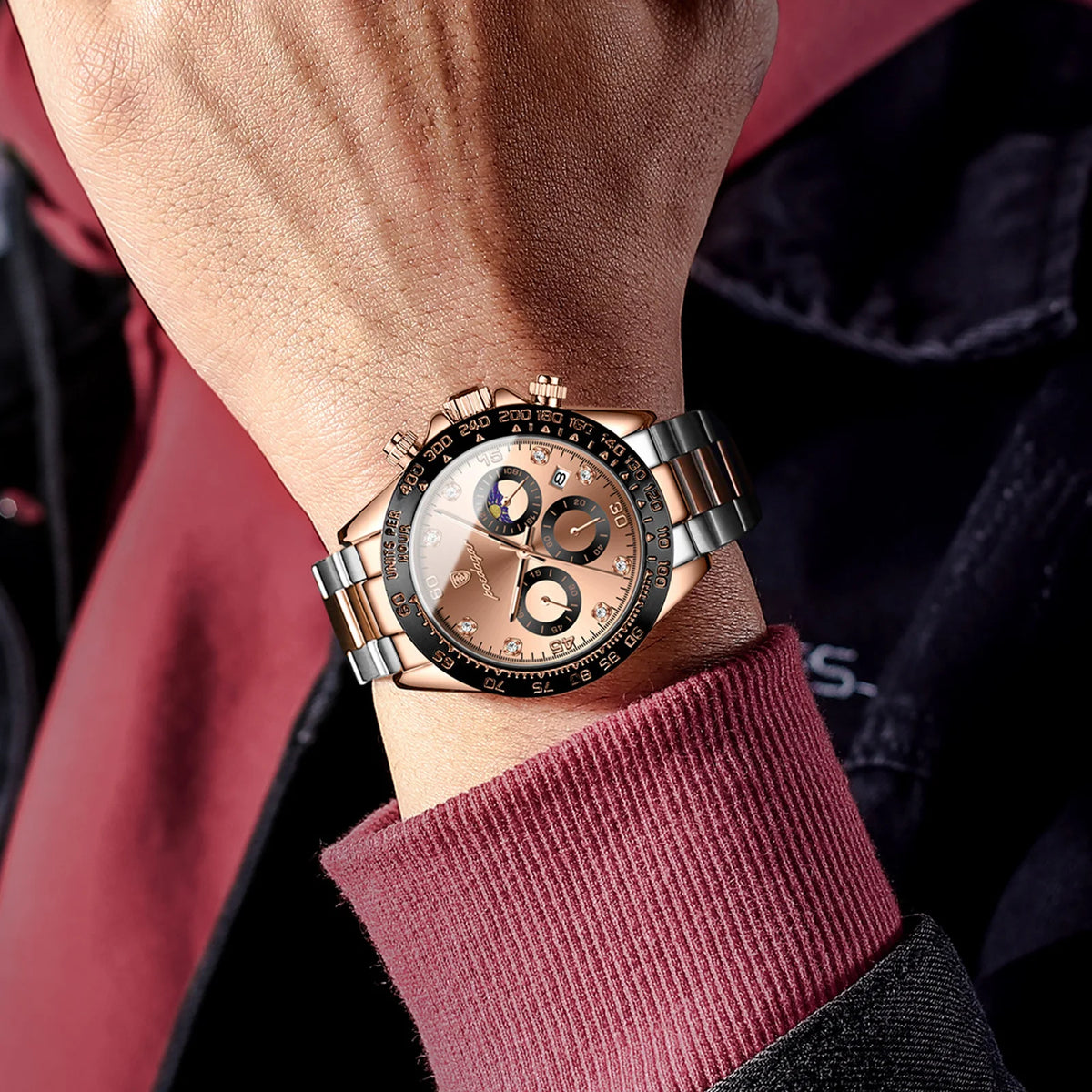 Poedagar Luxury Men Watch Chronograph Waterproof Luminous Date Quartz Watches Stainless Steel Ultra Watch for Men