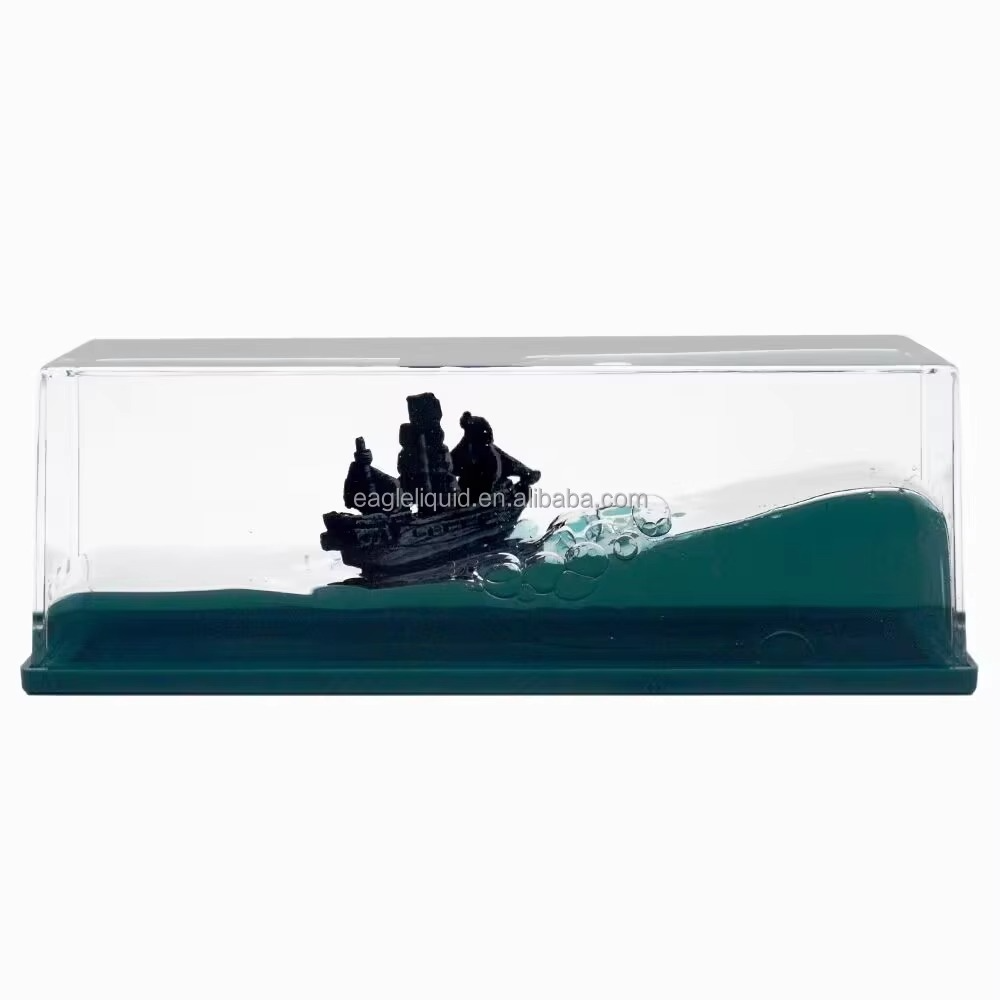 Nautical Liquid Paperweight Mesmerizing Titanic & Oceanic Style Kinetic Art Premium Corporate Gift & Collector's Item