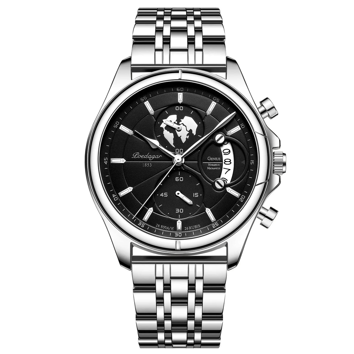 Poedagar Top High Quality Watch for Men Classic Stainless Steel Mens Watch Waterproof Luminous Quartz Watches