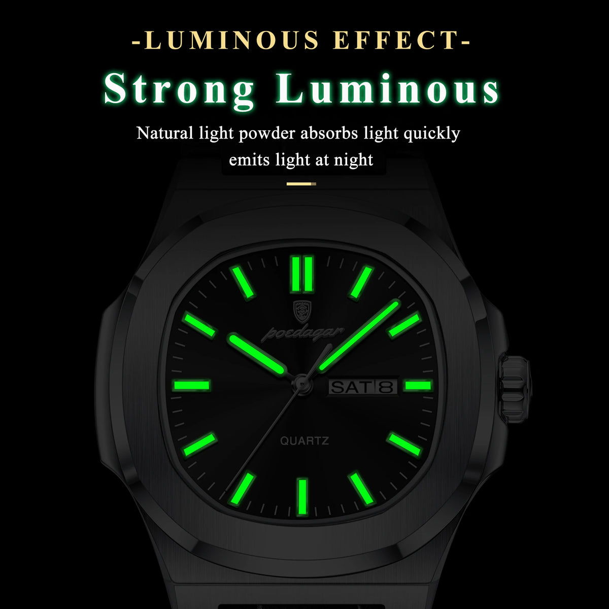 Poedagar 853 Men Watch Ready to Ship Leather Strap Dual Calendar Quartz Wristwatch Business Waterproof Watch Montre Homme