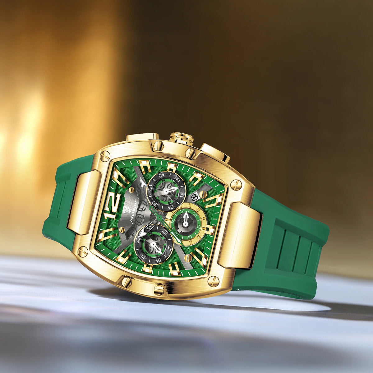 Poedagar 9051 Men Chronograph Quartz Watch Luxury Sport Orologio Waterproof Luminous Reloj Hombre Silicone Strap Watch for Men