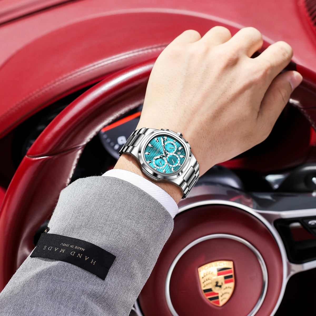 Poedagar 834 Stainless Steel Waterproof Luminous Men Quartz Watch Business Chronograph Watch for Men