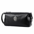Men's PU Leather Clutch Bag Waterproof Zipper Closure